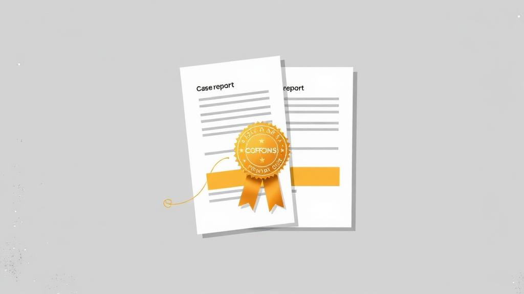 Two overlapping case cards with matching fields highlighted in amber and a confidence badge
